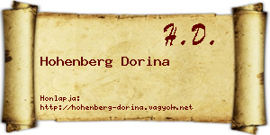 Hohenberg Dorina névjegykártya